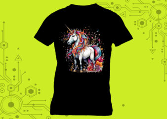 Pocket-Sized Unicorn Elegance in Clipart meticulously crafted for Print on Demand websites