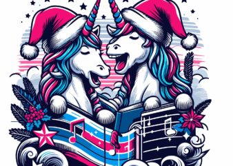 Unicorn Christmas On Holiday t shirt vector graphic