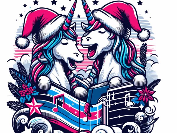 Unicorn christmas on holiday t shirt vector graphic