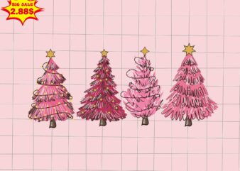 Pink Christmas Trees Svg, Santa Christmas Svg, Pink Christmas Svg, Tree Christmas Svg