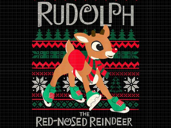 Cute rudolph the red nosed reindeer christmas special xmas png, reindeer christmas png, rudolph reindeer png t shirt vector file