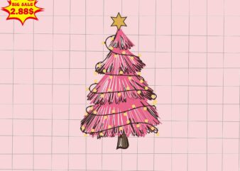 Pink Christmas Trees Svg, Santa Christmas Svg, Pink Christmas Svg, Tree Christmas Svg