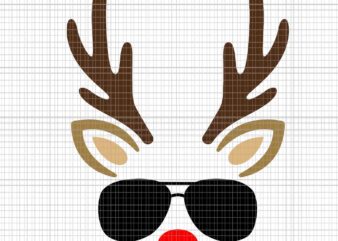 Reindeer Face Glasses Christmas Svg, Reindeer Christmas Svg, Reindeer Xmas Svg