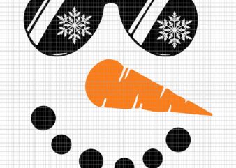 Snowman Face Svg, Snowman Christmas Svg, Snowman Glasses Svg