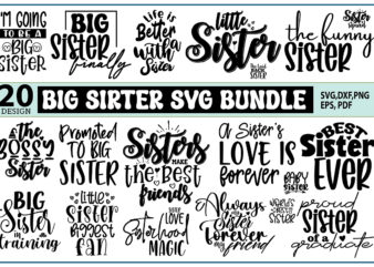 Big sister svg bundle, sister svg bundle