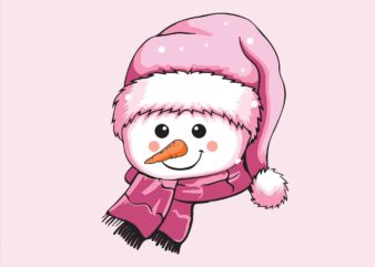 Snowman Christmas Pink Svg, Santa Christmas Svg, Pink Christmas Svg, Tree Christmas Svg