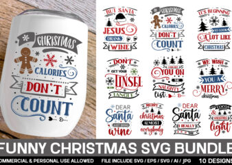 T-shirt design bundle, Funny Christmas Svg Bundle