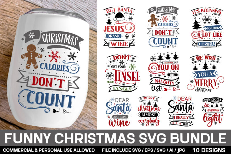 T-shirt design bundle, Funny Christmas Svg Bundle