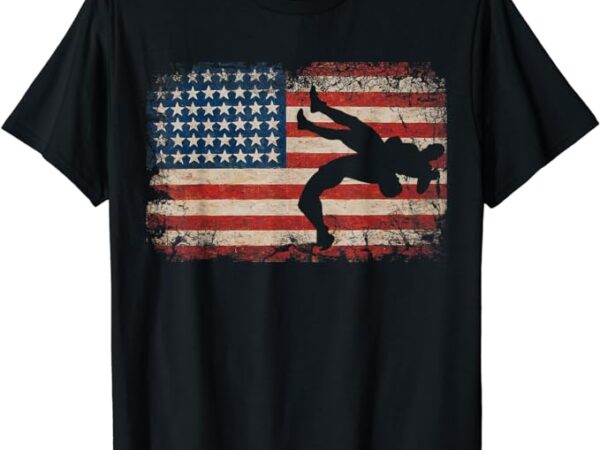 Usa flag wrestling american flag wrestling wrestle gift t-shirt