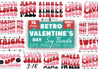 Retro Valentine Day T-shirt Bumndle Retro Valentine Day Svg Bumndle