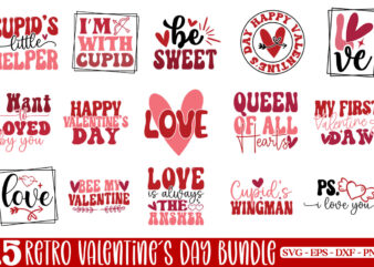 Valentine's day retro design bundle