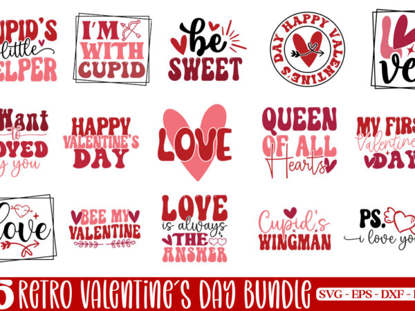 Valentine’s day retro design bundle