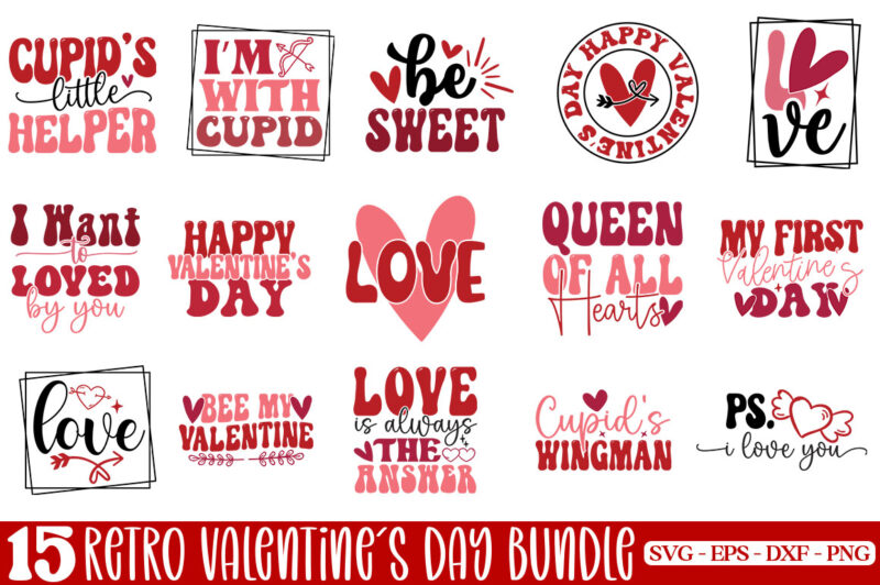 Valentine’s Day Retro Design Bundle