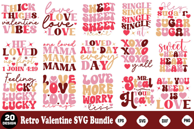 Valentine’s Day Retro SVG Bundle Retro Valentine Svg Bundle, Valentine Svg Bundle, Valentine Shirt Svg, Kids Valentine Svg, Retro Valentine