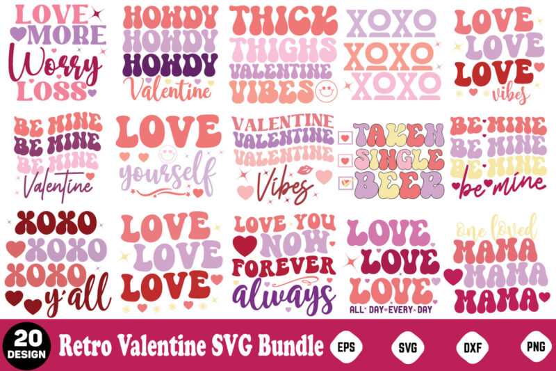 Valentine’s Day Retro SVG Bundle Retro Valentine Svg Bundle, Valentine Svg Bundle, Valentine Shirt Svg, Kids Valentine Svg, Retro Valentine