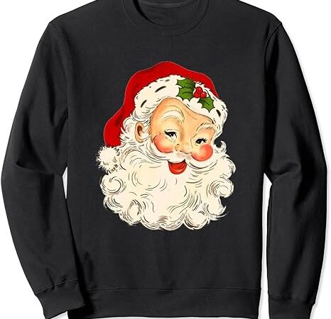Vintage christmas retro santa claus team old fashioned sweatshirt