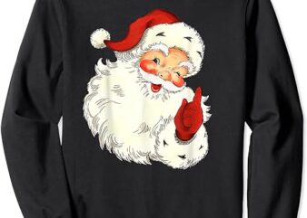 Vintage Christmas Santa Claus Face Old Fashioned Sweatshirt 1