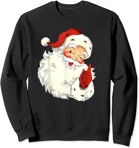 Vintage Christmas Santa Claus Face Old Fashioned Sweatshirt 1