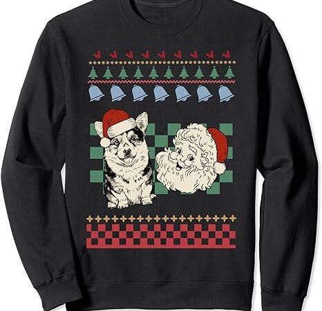 Vintage santa corgi retro ugly christmas dog mom holiday sweatshirt