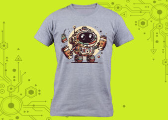 Trendy T-Shirt Alert Embrace Your Love for Futuristic Punk Character Illustration Clipart