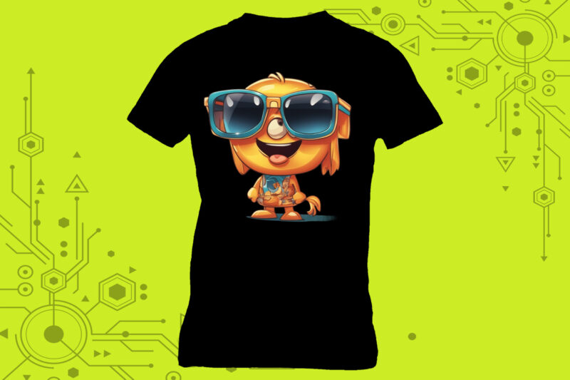Illustrate Your Passion Cyber Punk Toon Clipart for Trendy T-Shirt Designs