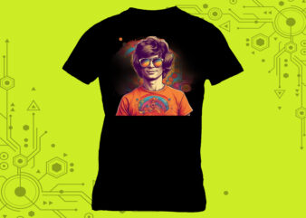 Trendy T-Shirt Alert Embrace Your Love for Futuristic Punk Character Illustration Clipart