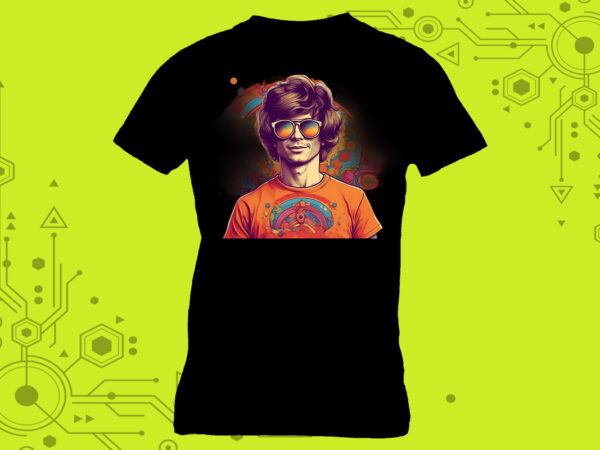 Trendy t-shirt alert embrace your love for futuristic punk character illustration clipart