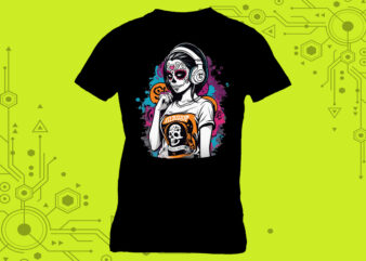 Passion Cyber Punk Lady Clipart for Trendy T-Shirt Designs