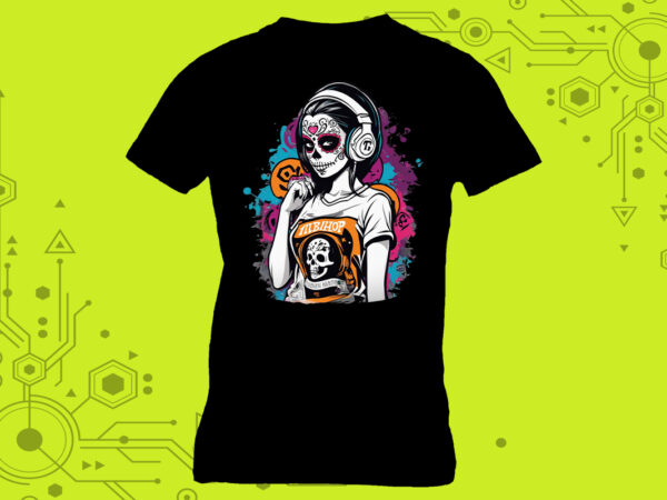 Passion cyber punk lady clipart for trendy t-shirt designs