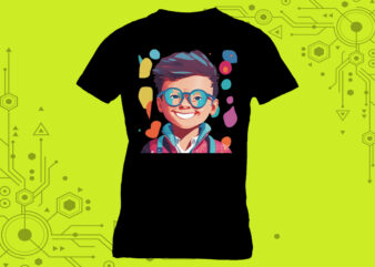 T-Shirt Design Must-Have Cute Cyber Punk Boy Illustration