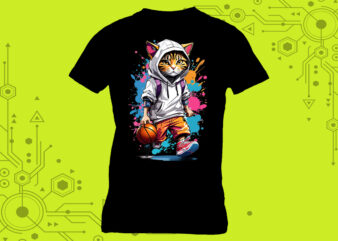 Fantasy Cyber Illustration T-Shirt Design Perfection Clipart