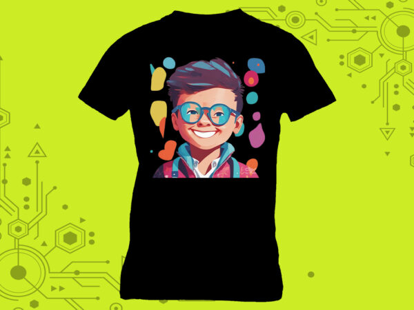 T-shirt design must-have cute cyber punk boy illustration