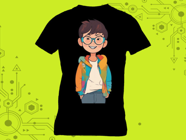 Quirky and cute futuristic punk character illustration clipart for your t-shirt