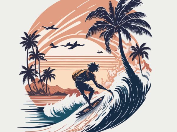 Summer beach tshirt design