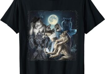 Wolf Ripping Shirt, Werewolf Alpha Wolf Funny Oddly Meme T-Shirt