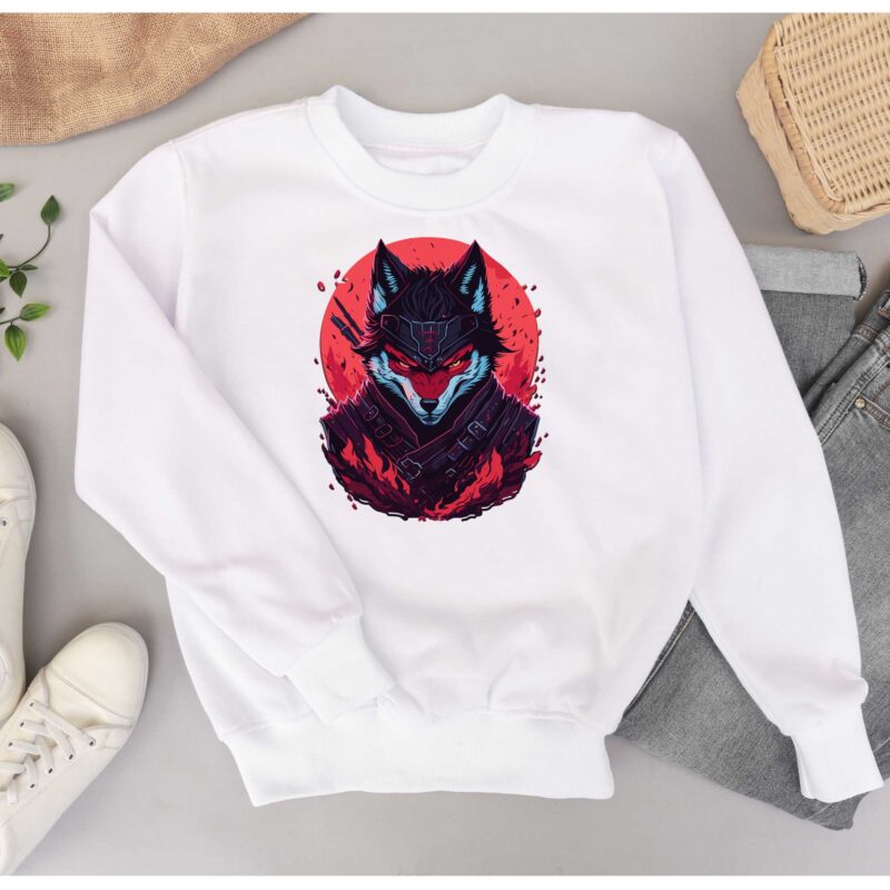 Wolf Ninja Tshirt Design
