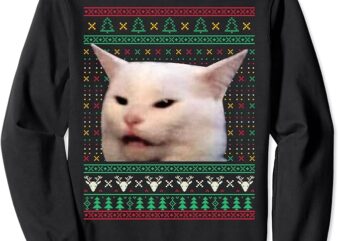 Woman Yelling at a Cat Ugly X-mas Sweaters Funny Meme Dress Sweatshirt