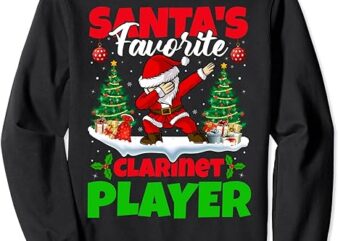 Xmas Dabbing Santa’s Favorite Clarinet Player Christmas Sweatshirt