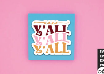 Xoxo y’all Retro Stickers