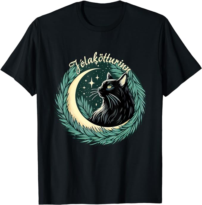Yule Cat Jolakotturinn Icelandic Christmas Cat Love Feline T-Shirt