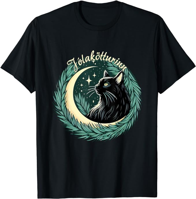 Yule Cat Jolakotturinn Icelandic Christmas Cat Love Feline T-Shirt ...