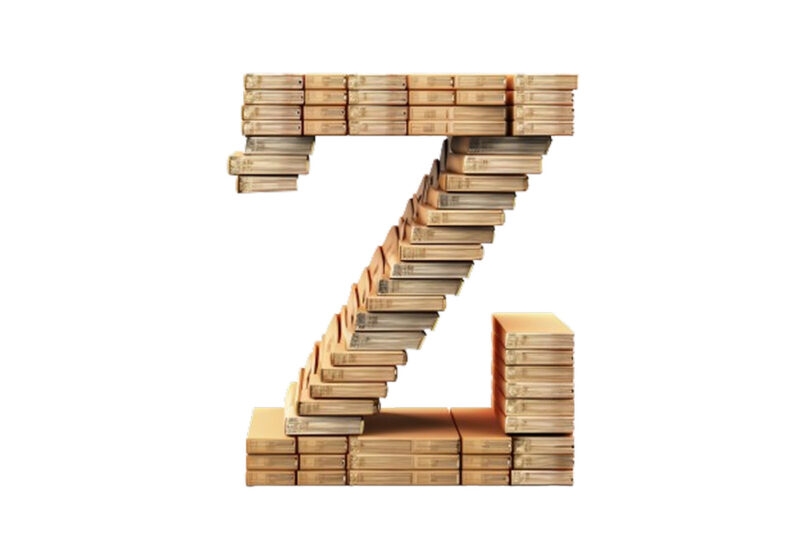 Letter a through z made of books clipart png