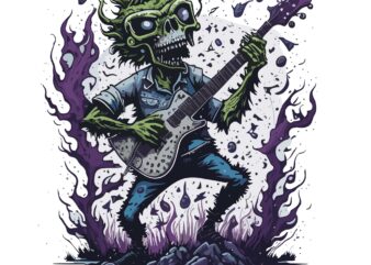 Zombie Guitar t shirt graphic design