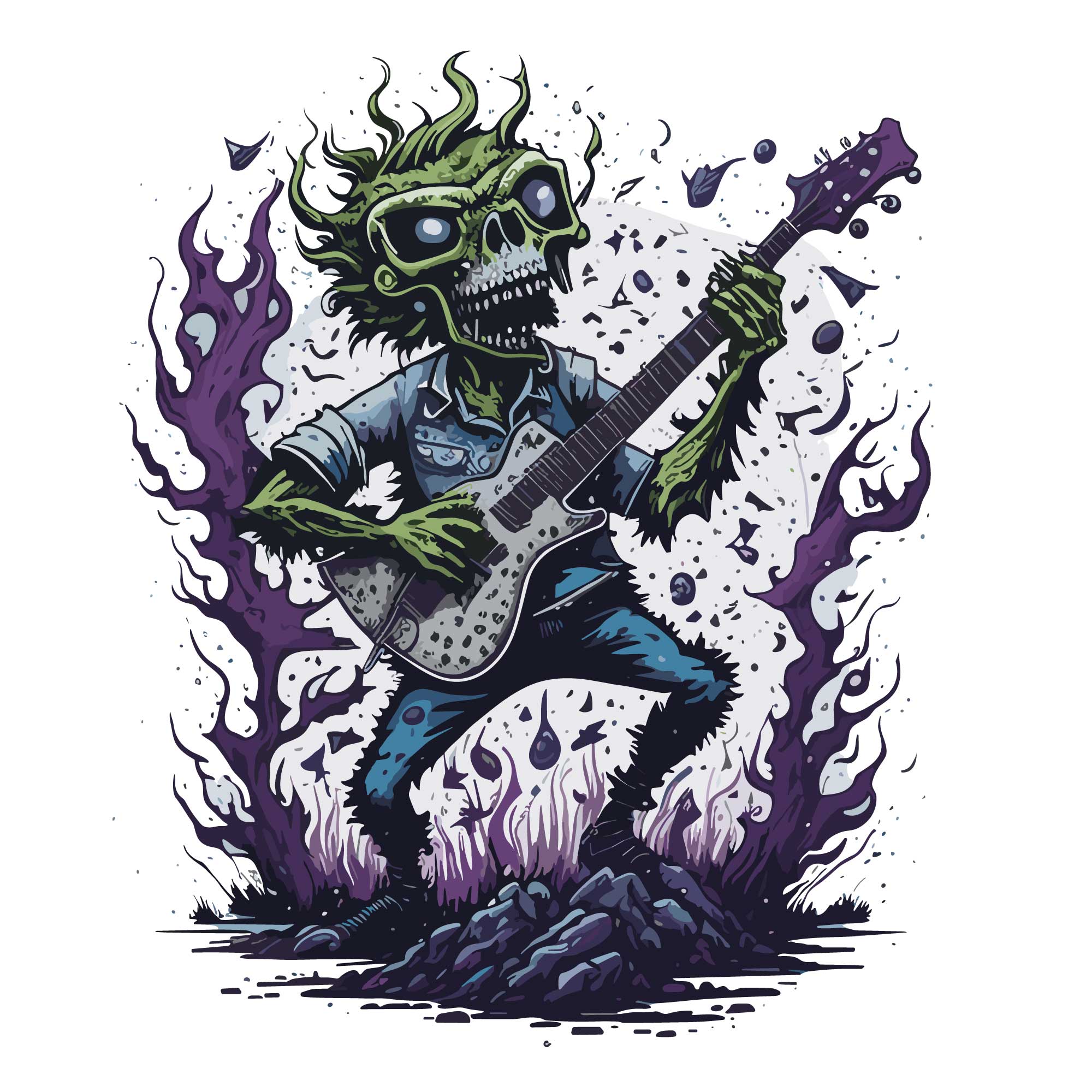 Zombie Guitar - Buy t-shirt designs