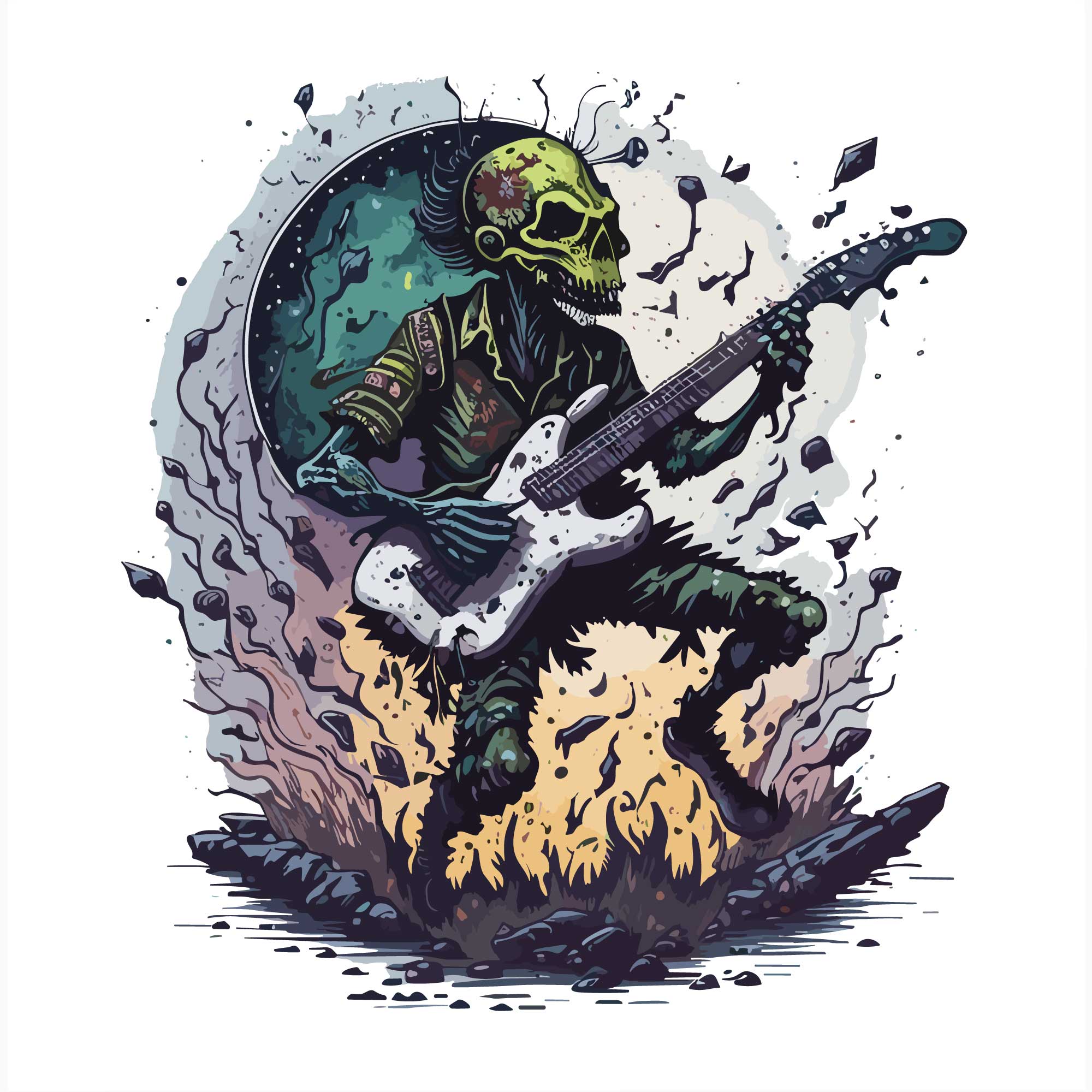 Zombie Guitar - Buy t-shirt designs