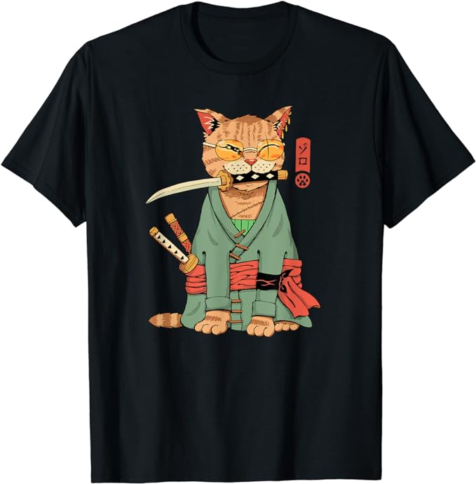 Zoro Cat Warrior T-Shirt - Buy t-shirt designs