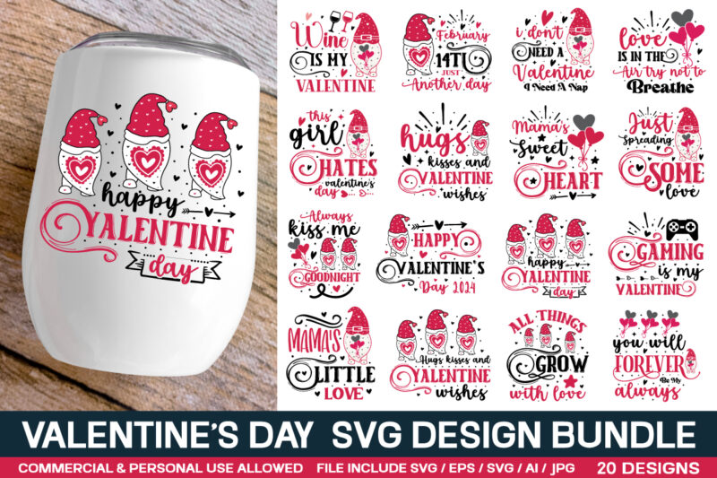 Valentine’s Day Svg Bundle, Valentine’s day Sticker svg Bundle