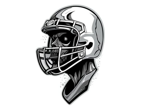 American football skull t shirt vector