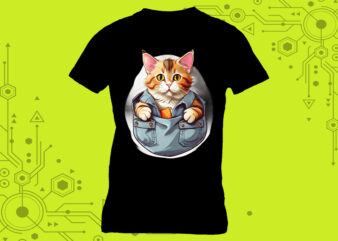 Pocket Kitty Miniatures crafted exclusively for Print on Demand websites t shirt illustration