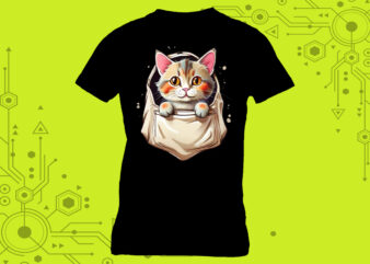 Adorable Pocket Kitty Clipart meticulously crafted for Print on Demand websites t shirt vector